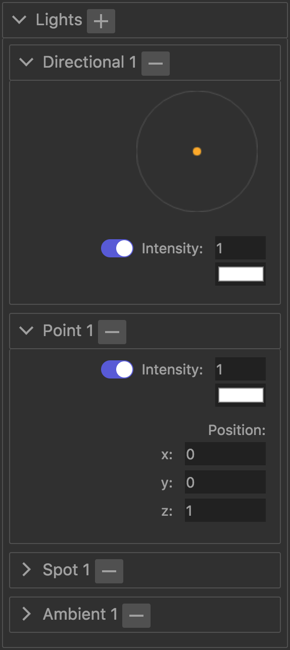 Lights Settings Panel